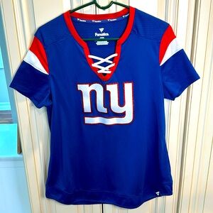 New York NY Giants football ladies girls jersey with shoelace Vneck design-Large